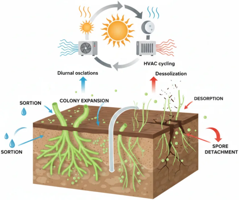 Hygric Cycles Spore Aerosolization